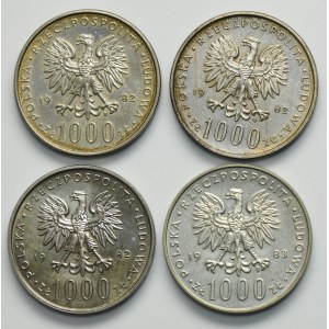 Set, 1,000 gold 1982-1983 John Paul II (4 pieces).