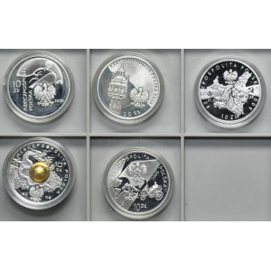 Zestaw, 10 złotych 2005-2009 (5 szt.)