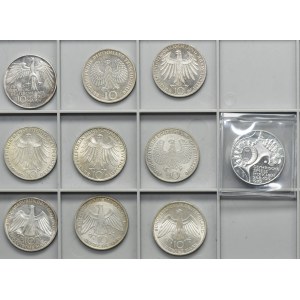 Set, Germany, FRG, 10 Mark 1972 (10 pcs.)