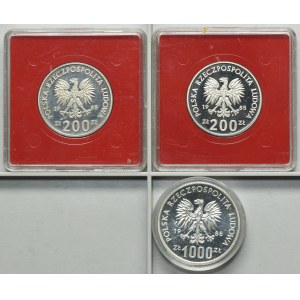 Zestaw, PRÓBA, 200 złotych i 1.000 złotych (3 szt.)
