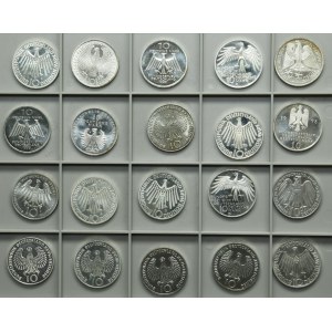 Set, Germany, FRG, 10 Mark 1972-2001 (20 pcs.)