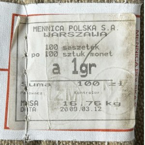 Sada, bankovní pytel, 1 haléř 2009 (10 000 kusů)