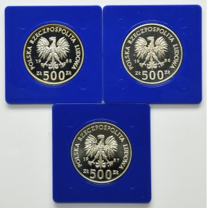 Satz, 500 Gold 1986-1988 (3 Stk.)
