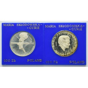 Set, SAMPLE, 100 gold 1974 Maria Curie-Sklodowska (2 pcs.)
