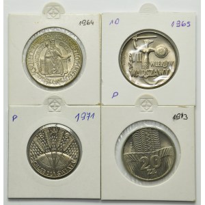Zestaw, PRÓBA, 10 złotych i 20 złotych 1964-1973 (4 szt.)