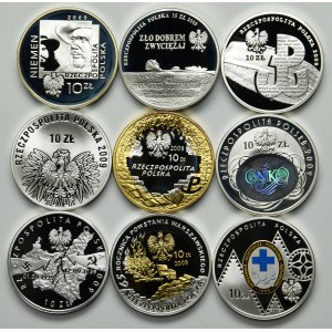 Set, 10 gold 2009 (9 pieces).