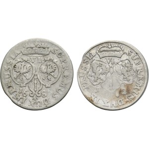 Set, Germany, Brandenburg-Prussia, Friedrich Wilhelm, 6 Groschen Königsberg (2 pcs.)