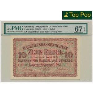 Posen, 10 Rubel 1916 - E - PMG 67 EPQ