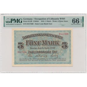 Kowno, 5 Mark 1918 - D - PMG 66 EPQ