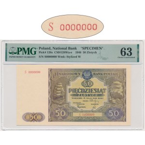 50 zlotých 1946 - MODEL - S 0000000 - PMG 63 - RARE