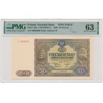 50 zlotých 1946 - MODEL - S 0000000 - PMG 63 - RARE