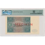 20 Gold 1946 - SPECIMEN - B 0000000 - BLUE-GREEN - PMG 64 EPQ - RARE.