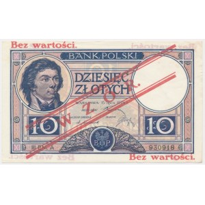 10 zloty 1924 - MODELLO - III EM.A - RARO