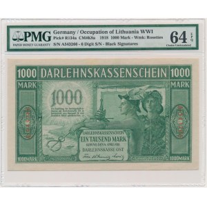 Kaunas, 1.000 marchi 1918 - A - 6 cifre - PMG 64 EPQ
