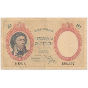 20 gold 1924 - II EM.A - RARE