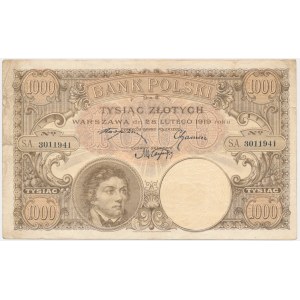 1,000 zloty 1919 - S.A -.
