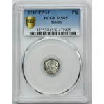 Augustus III of Poland, Heller Dresden 1747 FWôF - PCGS MS65