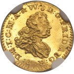 Augustus III of Poland, 1/4 Ducat Dresden 1735 FWôF - NGC MS63 - VERY RARE