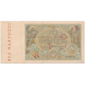 10 gold 1929 - MODEL - Ser.DC. - with a later overprint