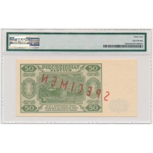 50 zloty 1948 - SPECIMEN - A 12334567/8901234 - PMG 64