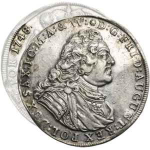 Augustus III of Poland, Thaler Dresden 1748 FWôF