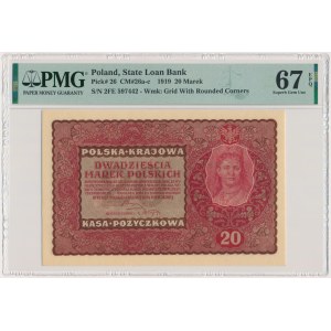 20 marks 1919 - II FE Series - PMG 67 EPQ