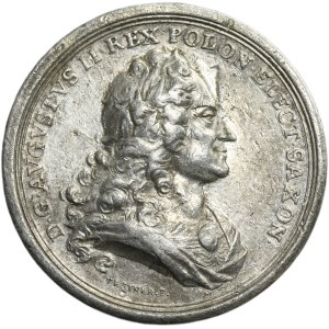 Augustus II the Strong, Medal Battle of Mühlberg 1730 - VERY RARE, SILVER