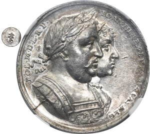 John III Sobieski, Medal visit of the royal couple in Danzig 1677 - NGC MS60 - EXTREMELY RARE, ex. Potocki