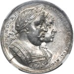John III Sobieski, Medal visit of the royal couple in Danzig 1677 - NGC MS60 - EXTREMELY RARE, ex. Potocki