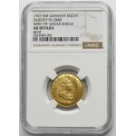 Augustus III of Poland, Ducat Dresden 1757 IDB - NGC AU DETAILS