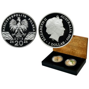 Set, Poland and Australia, 20 zlotych and 1 dollar Kangaroo 2013 (2 pcs.)