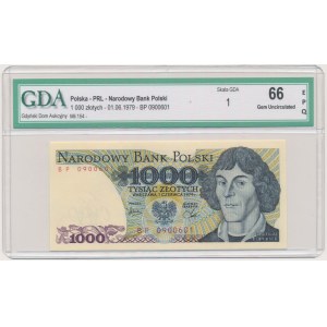 1,000 Gold 1979 - BP - GDA 66 EPQ - EXTREMELY RARE