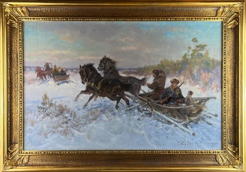 Czesław WASILEWSKI (Ignacy ZYGMUNTOWICZ) (1875 Warszawa - 1947 Łódź), Na polowanie