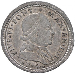 Bologna - Pius VI (1775-1799) Muraiola da 4 Bolo...