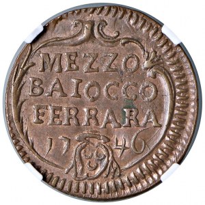 Ferrara - Benoît XIV (1740-1758) Mezzo Baioc...