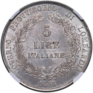 Milan - Provisional Government (1848) 5 Lire 1848...