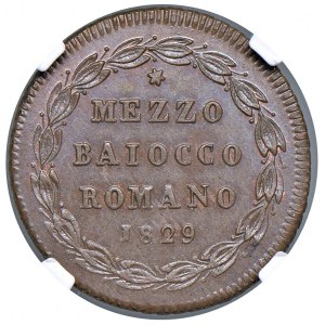 Rome - Pius VIII (1829-1830) Mezzo Baiocco 1829 ...