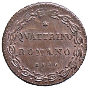 Rzym - Pius VIII (1829-1830) Quattrino 1829 - D/...