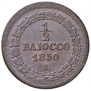 Rome - Pius IX (1846-1870) Mezzo Baiocco 1850 an...