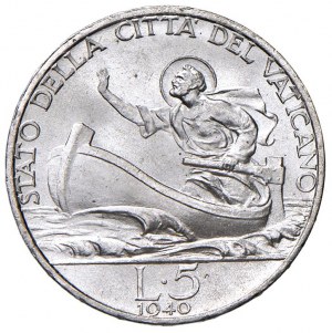 Vatican - Pius XII (1939-1958) 5 Lira 1940 - Gi...