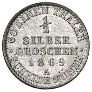 Germania - Prussia Wilhelm (1861-1888) 1/2 Si...