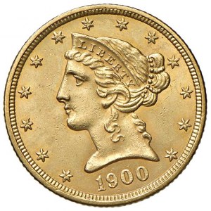USA - 5 Dollari 1900 Philadelphia - KM 101 Au 8...
