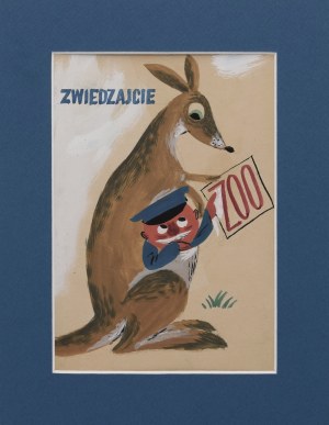 Jerzy FLISAK (1930-2008), Zwiedzajcie ZOO - projekt ilustracji, lata 60. XX w.