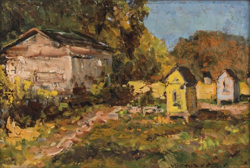 Wiktor Korecki (1897-1980), Pasieka / Droga wśród śniegów [obraz dwustronny]