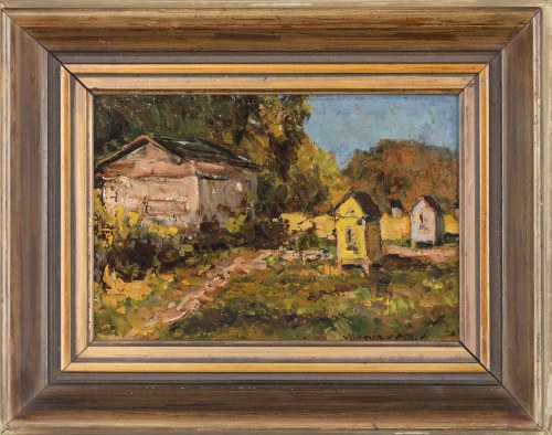 Wiktor Korecki (1897-1980), Pasieka / Droga wśród śniegów [obraz dwustronny]