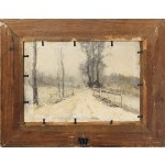 Wiktor Korecki (1897-1980), Pasieka / Road Among the Snows [peinture recto-verso].