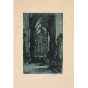 Józef Pieniążek (1888-1953), Cracovie, Intérieur de l'église Sainte-Marie, 1924
