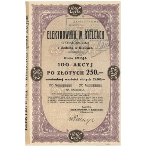Kielce Power Plant, Em.3, 100x 250 PLN 1935