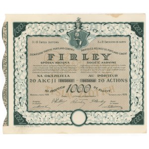 FIRLEY Lublin Portland Cement Factory, Em.2-3, 20x 50 zl 1928
