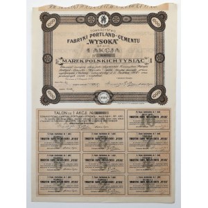 Tow. of Portland-Cement Factories WYSOKA, Nov. 2, 1923, 1,000 mkp